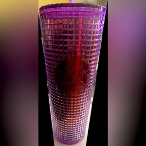 Starbucks 2021 Summer Purple and Reddish-hue Grid cup